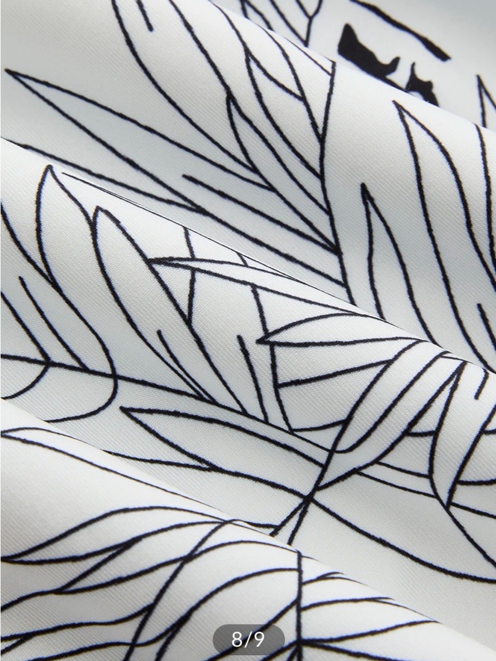 COMMENSE Printed Deep V-Neck Navy & White Midi Dress - Picture 5 of 7